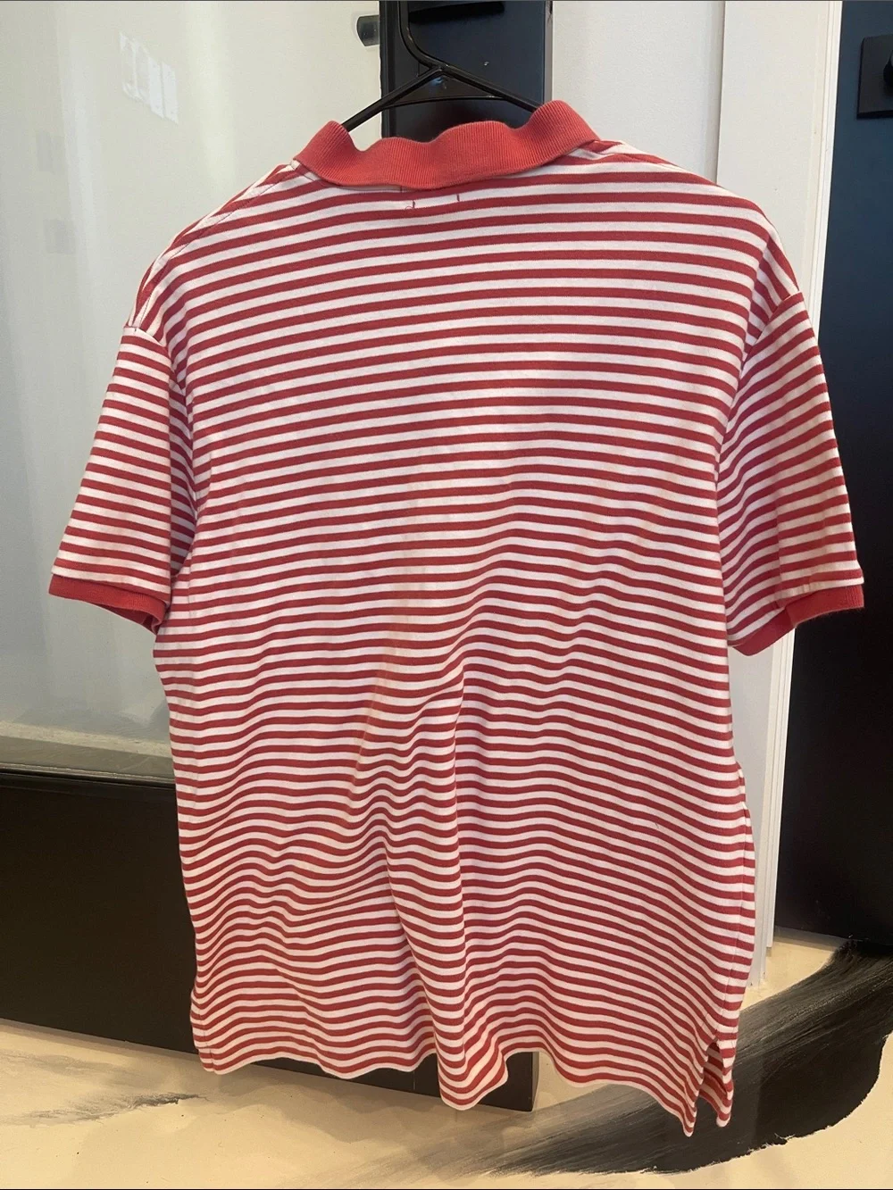 Ralph Lauren Red and White Striped Polo Shirt